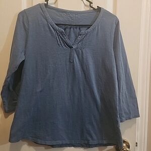 LL Bean Women's 3/4 Sleeve T- Shirt  Organic Cotton S